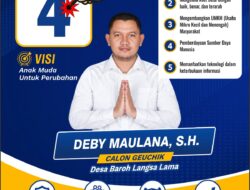Deby Maulana Nomor Urut 4 Tantang Status Quo, Tawarkan Perubahan untuk Baroh Langsa Lama